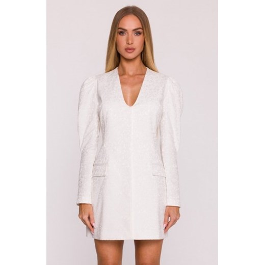 Moe żakardowa sukienka śmietankowa M881 ze sklepu intimiti.pl w kategorii Sukienki - zdjęcie 187874758
