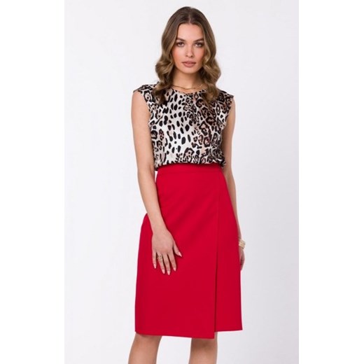 Stylove S343 czerwona spódnica z wysokim stanem ze sklepu intimiti.pl w kategorii Spódnice - zdjęcie 187874877
