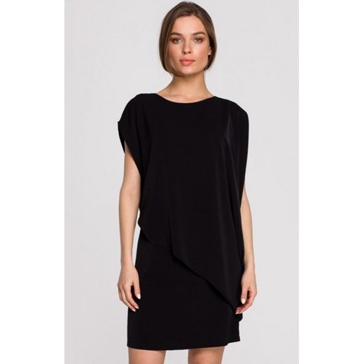 Elegancka sukienka mini warstwowa czarna S262 ze sklepu intimiti.pl w kategorii Sukienki - zdjęcie 187875115