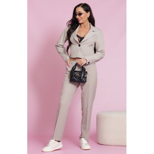 Elizabeth Olivia spodnie cygaretki damskie piaskowy ze sklepu intimiti.pl w kategorii Spodnie damskie - zdjęcie 187875155