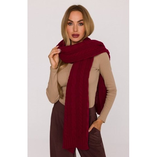 Moe szal damski splot warkocz bordowy M898 ze sklepu intimiti.pl w kategorii Szaliki i chusty damskie - zdjęcie 187875185