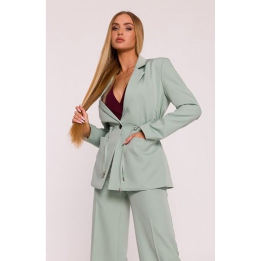 Moe marynarka marszczona w talii miętowa M873 ze sklepu intimiti.pl w kategorii Marynarki damskie - zdjęcie 187875627