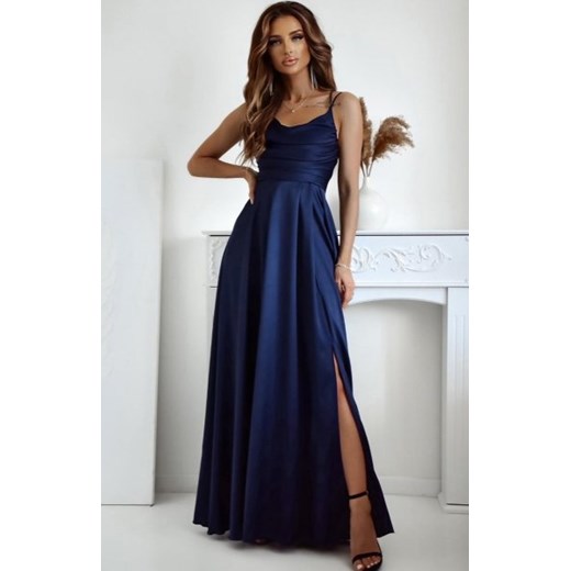 Duet Valeria maxi sukienka z wiązaniem granatowa ze sklepu intimiti.pl w kategorii Sukienki - zdjęcie 187876426