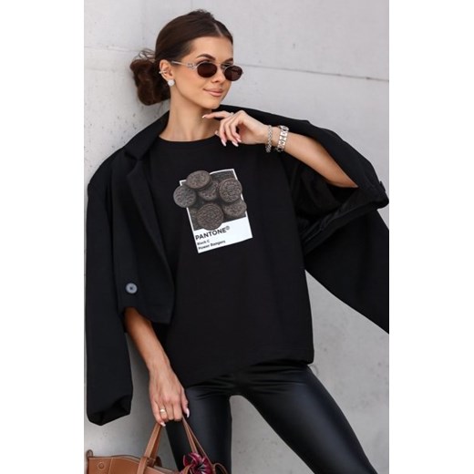 Oversizowy t-shirt Oreo czarny ze sklepu intimiti.pl w kategorii Bluzki damskie - zdjęcie 187876508