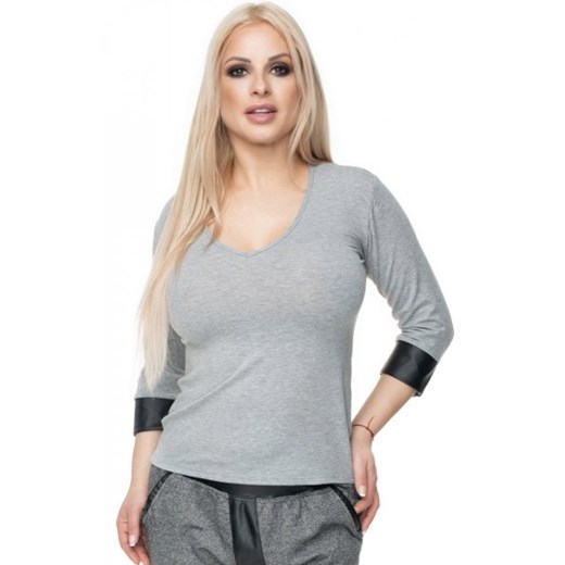 Bawełniana bluzka damska 0102 szara ze sklepu intimiti.pl w kategorii Bluzki damskie - zdjęcie 187876947
