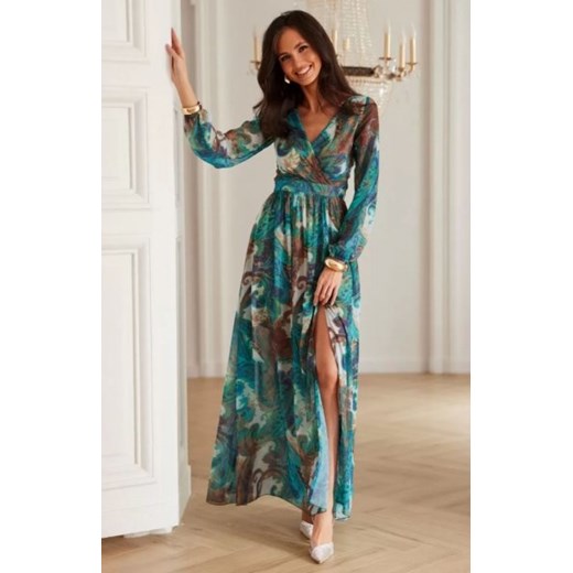 Długa szyfonowa sukienka maxi z wiązaniem na plecach 78D ze sklepu intimiti.pl w kategorii Sukienki - zdjęcie 187877085
