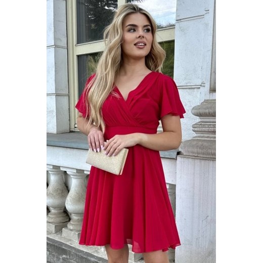 Nifiko Mona szyfonowa sukienka czerwona ze sklepu intimiti.pl w kategorii Sukienki - zdjęcie 187877525