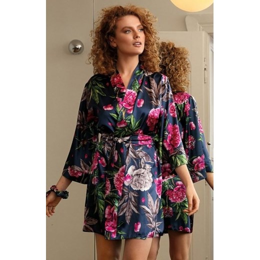 Satynowy kwiatowy peniuar DK-P 001 ze sklepu intimiti.pl w kategorii Szlafroki damskie - zdjęcie 187877575