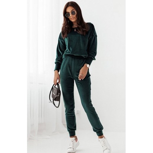 Welurowy zielony komplet damski Kanava ze sklepu intimiti.pl w kategorii Dresy damskie - zdjęcie 187877898