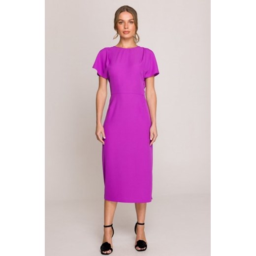 Stylove S398 sukienka z dekoltem z tyłu i rozcięciem fioletowa ze sklepu intimiti.pl w kategorii Sukienki - zdjęcie 187878556