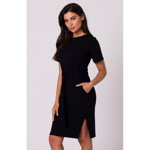 Bewear B263 dzienna bawełniana sukienka czarna ze sklepu intimiti.pl w kategorii Sukienki - zdjęcie 187878669