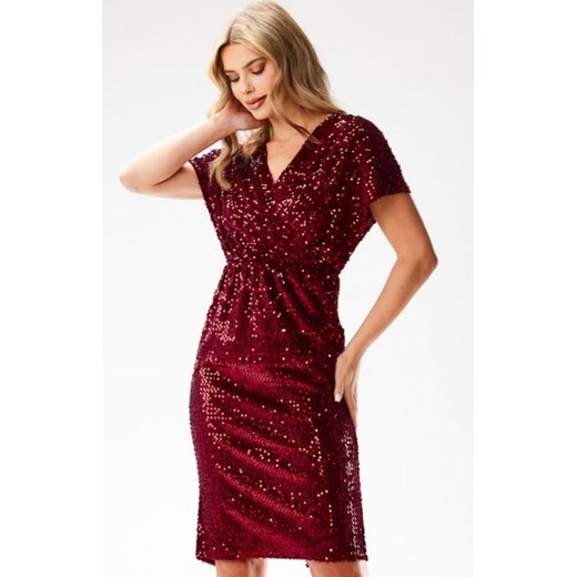 Awama A698 kopertowa sukienka cekinowa midi ze sklepu intimiti.pl w kategorii Sukienki - zdjęcie 187879117