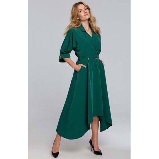 Asymetryczna długa sukienka zielona K086 ze sklepu intimiti.pl w kategorii Sukienki - zdjęcie 187879177