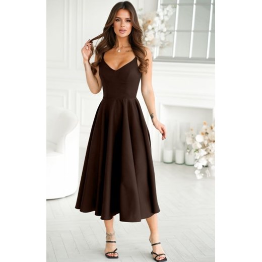Efektowna rozkloszowana sukienka midi 244-61 ze sklepu intimiti.pl w kategorii Sukienki - zdjęcie 187879379
