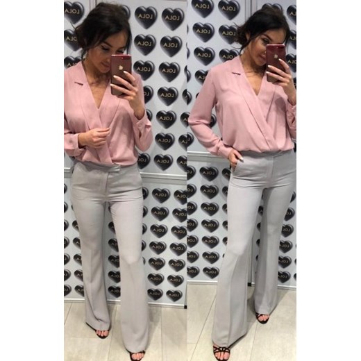 Rozszerzane spodnie typu dzwony szare ze sklepu intimiti.pl w kategorii Spodnie damskie - zdjęcie 187879386