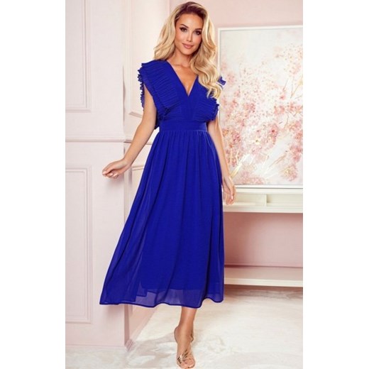 Numoco szyfonowa midi sukienka z falbankami 367-2 ze sklepu intimiti.pl w kategorii Sukienki - zdjęcie 187879606