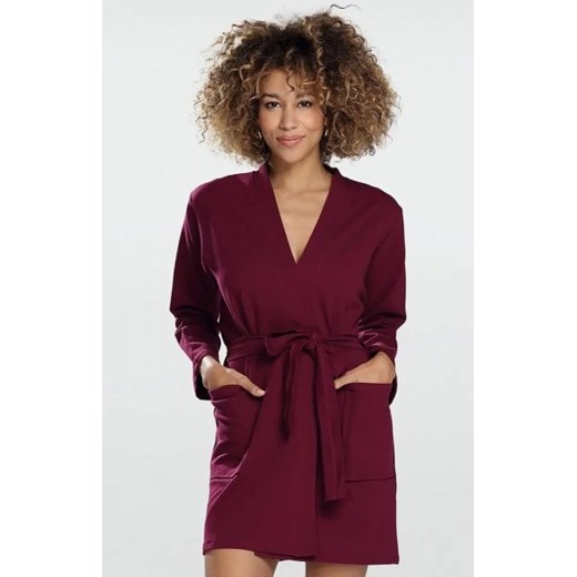 Dkaren Pola szlafrok damski bordowy ze sklepu intimiti.pl w kategorii Szlafroki damskie - zdjęcie 187880118