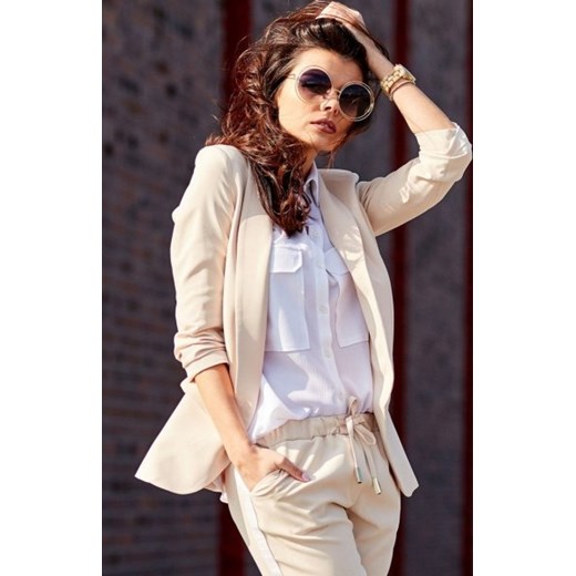 Elegancki beżowy żakiet A267 ze sklepu intimiti.pl w kategorii Marynarki damskie - zdjęcie 187880159