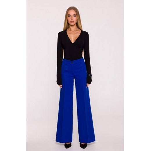 Moe spodnie z szerokimi nogawkami chabrowe M875 ze sklepu intimiti.pl w kategorii Spodnie damskie - zdjęcie 187880929