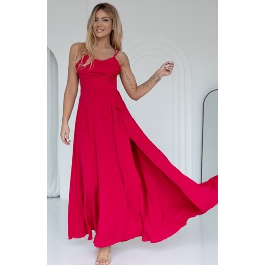 Duet Valeria maxi sukienka z wiązaniem koralowa ze sklepu intimiti.pl w kategorii Sukienki - zdjęcie 187881209