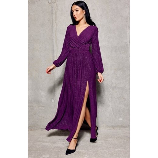 Roco 0227 długa sukienka wieczorowa śliwkowa ze sklepu intimiti.pl w kategorii Sukienki - zdjęcie 187881376