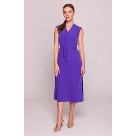 Stylove S410 sukienka z wiązaniem w dekolcie fioletowa ze sklepu intimiti.pl w kategorii Sukienki - zdjęcie 187881386