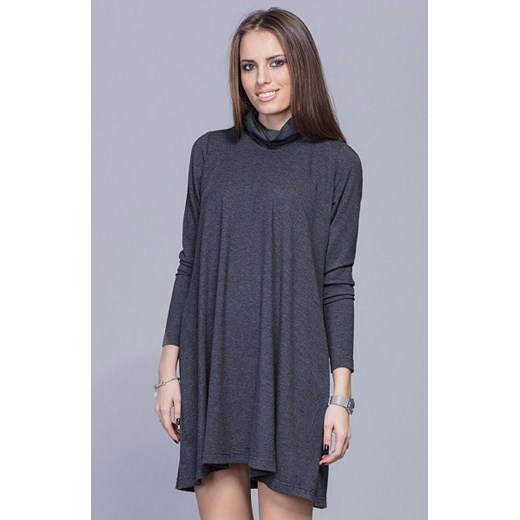 Harmony H013 sukienka z golfem szara ze sklepu intimiti.pl w kategorii Sukienki - zdjęcie 187882186