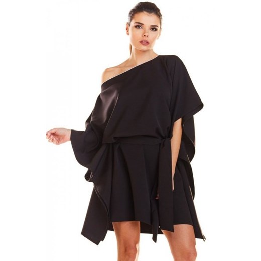 Kimonowa czarna sukienka M196 ze sklepu intimiti.pl w kategorii Sukienki - zdjęcie 187882408