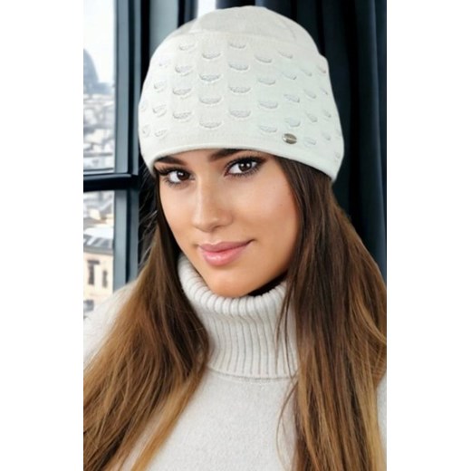 Kamea Funkia czapka damska ecru ze sklepu intimiti.pl w kategorii Czapki zimowe damskie - zdjęcie 187882418