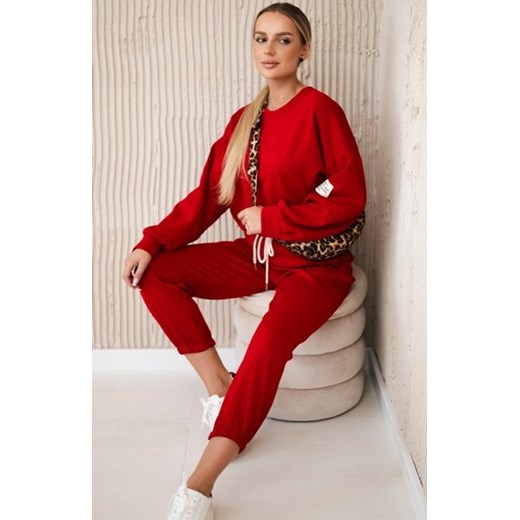 Komplet dresowy bluza i spodnie czerwony ze sklepu intimiti.pl w kategorii Dresy damskie - zdjęcie 187882546