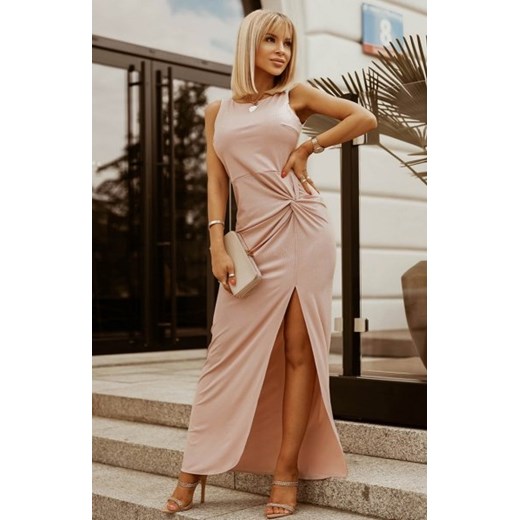 Wieczorowa sukienka maxi różowa 2226-12 ze sklepu intimiti.pl w kategorii Sukienki - zdjęcie 187882577