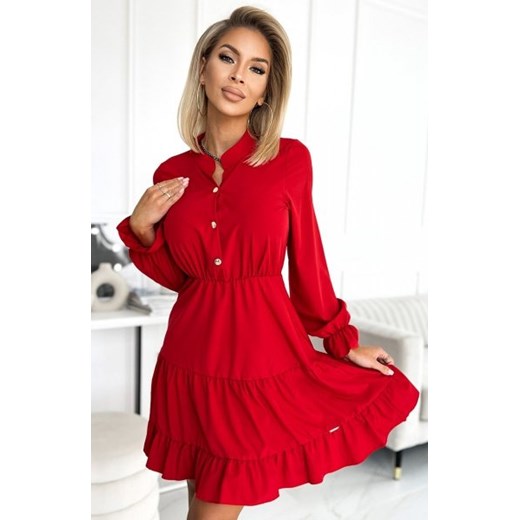 Numoco 395-1 sukienka z dekoltem i złotymi guzikami ze sklepu intimiti.pl w kategorii Sukienki - zdjęcie 187882625