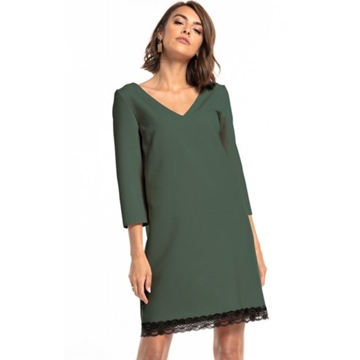 Tessita T324 prosta sukienka z koronką khaki ze sklepu intimiti.pl w kategorii Sukienki - zdjęcie 187882787