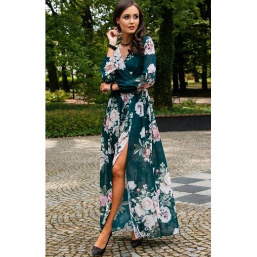 Stylowa sukienka maxi w kwiaty 0219/D45 ze sklepu intimiti.pl w kategorii Sukienki - zdjęcie 187883116