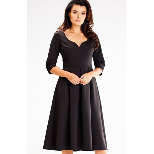 Awama A598 rozkloszowana sukienka czarna ze sklepu intimiti.pl w kategorii Sukienki - zdjęcie 187883128