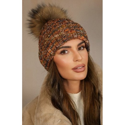 Zimowa czapka damska Pavone ruda ze sklepu intimiti.pl w kategorii Czapki zimowe damskie - zdjęcie 187883138