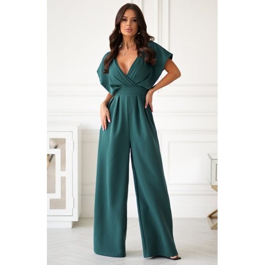 Bicotone elegancki kombinezon z zakrytymi ramionami zielony ze sklepu intimiti.pl w kategorii Kombinezony damskie - zdjęcie 187888387