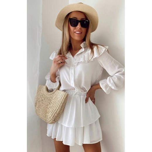 Biały letni komplet damski koszula i spódniczka ze sklepu intimiti.pl w kategorii Sukienki - zdjęcie 187888607