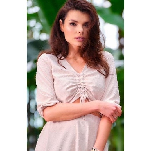 Awama krótki top damski beżowy A423 ze sklepu intimiti.pl w kategorii Bluzki damskie - zdjęcie 187888667