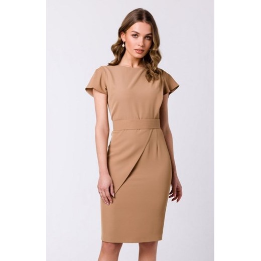 Stylove S336 ołówkowa sukienka z paskiem beżowa ze sklepu intimiti.pl w kategorii Sukienki - zdjęcie 187888847