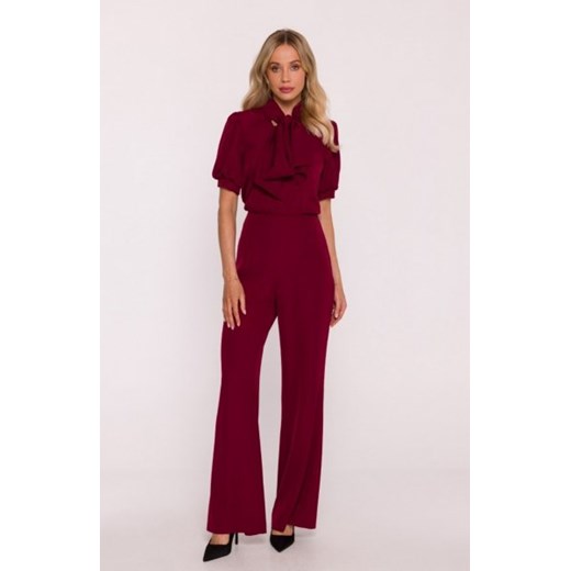 Stylove S421 kombinezon z wiązaną kokardą bordowy ze sklepu intimiti.pl w kategorii Kombinezony damskie - zdjęcie 187888967