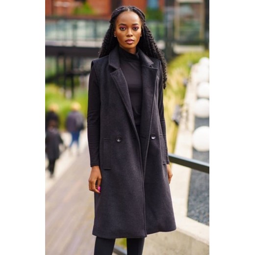 Długa kamizelka damska czarna ze sklepu intimiti.pl w kategorii Kamizelki damskie - zdjęcie 187889088