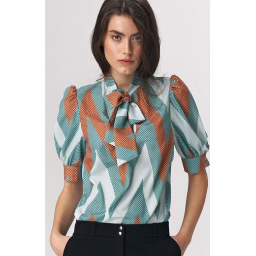 Elegancka bluzka z kokardą zygzak b111 ze sklepu intimiti.pl w kategorii Bluzki damskie - zdjęcie 187889189