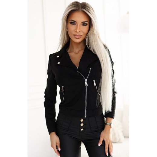 Numoco 481-2 zamszowa RAMONESKA z długim rękawkiem i zamkami ze sklepu intimiti.pl w kategorii Kurtki damskie - zdjęcie 187889207