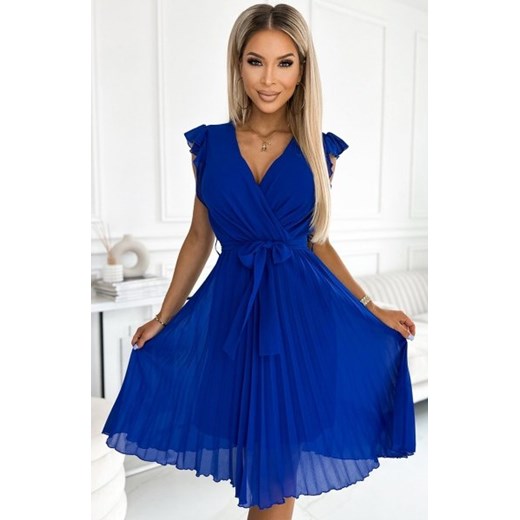 Numoco 374-4 POLINA plisowana sukienka z dekoltem i falbankami ze sklepu intimiti.pl w kategorii Sukienki - zdjęcie 187889296