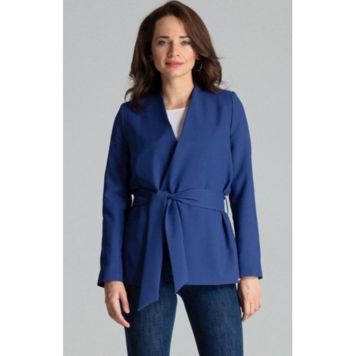 Wiązany żakiet damski szafirowy L061 ze sklepu intimiti.pl w kategorii Marynarki damskie - zdjęcie 187889348