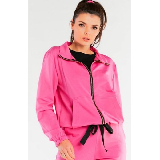 Oversizowa różowa bluza z kapturem M246 ze sklepu intimiti.pl w kategorii Bluzy damskie - zdjęcie 187889528