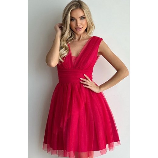 Rozkloszowana tiulowa sukienka z brokatem 270-07 ze sklepu intimiti.pl w kategorii Sukienki - zdjęcie 187889547