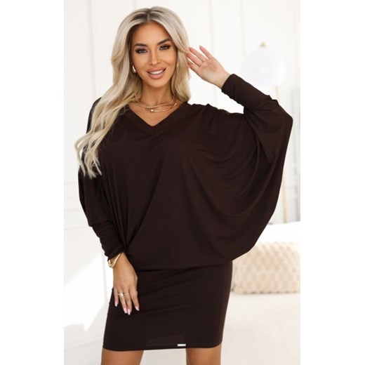 Numoco 402-9 wygodna sukienka nietoperz z długim rękawkiem ze sklepu intimiti.pl w kategorii Sukienki - zdjęcie 187889749