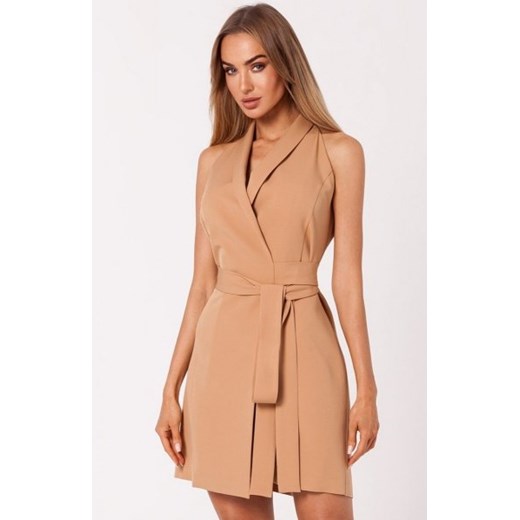 Moe M747 karmelowa sukienka żakietowa ze sklepu intimiti.pl w kategorii Sukienki - zdjęcie 187889848